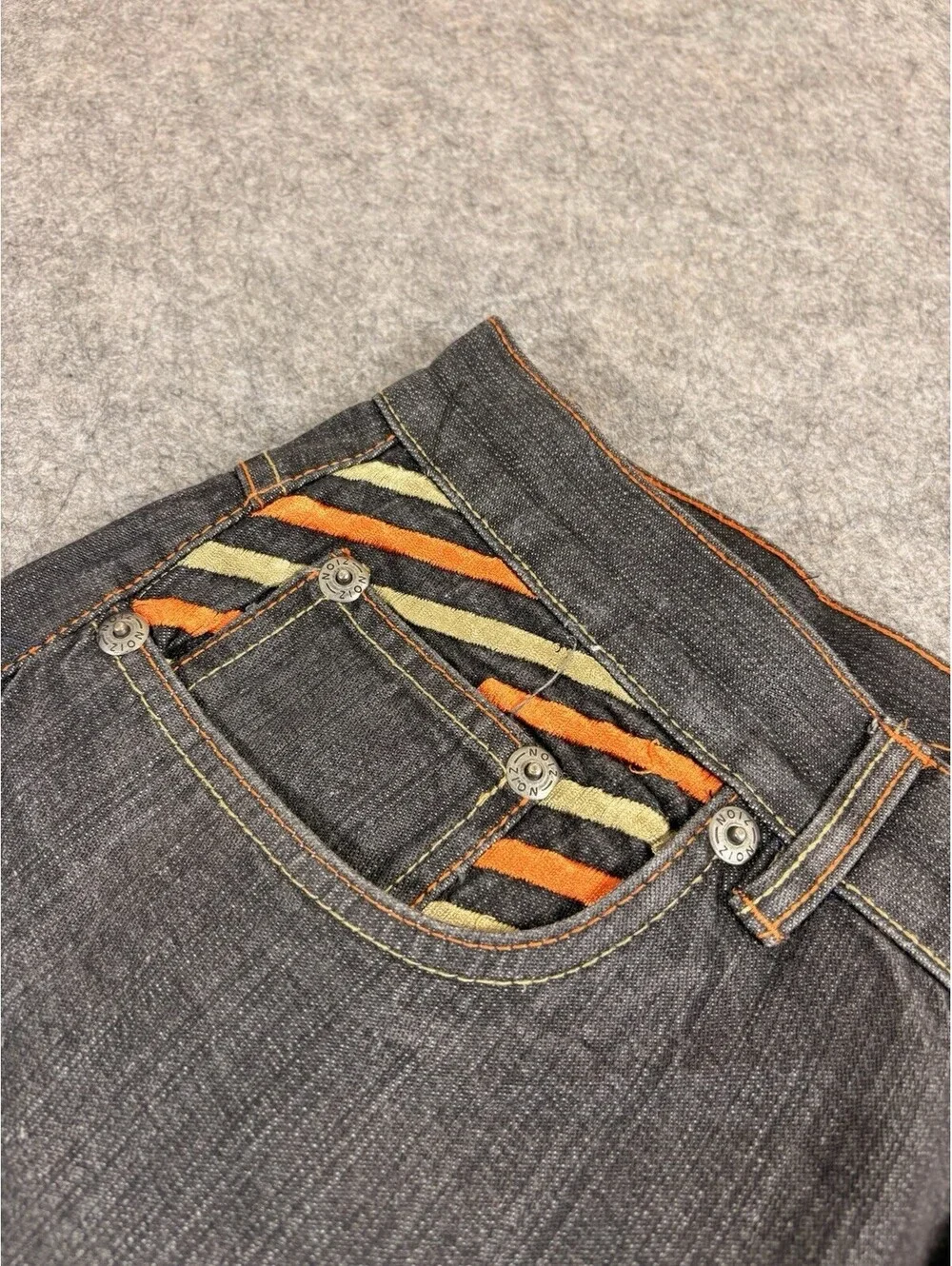 Vintage Noiz Jeans Wide Leg Baggy Loose Fit 36x34 Distressed Skater Y2k